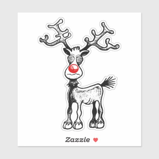 Sticker Rudolph le renne (Feuille)