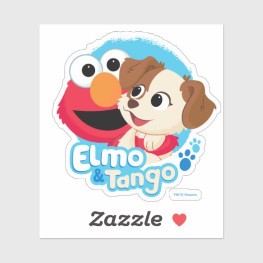 Sticker Rue Sésame | Badge Elmo & Tango (Feuille)