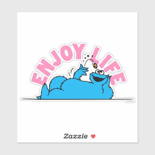 Sticker Rue Sésame | Cookies Monster Enjoy Life (Feuille)