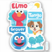 Sticker Rue Sésame | Elmo, Tango, & Grover Park Graphic (Devant)
