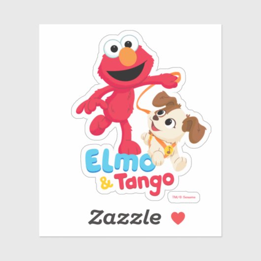 Sticker Rue Sésame | Elmo & Tango Running (Feuille)