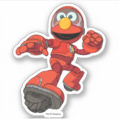 Sticker Rue Sésame | Méca Builders Elmo En Action (Devant)
