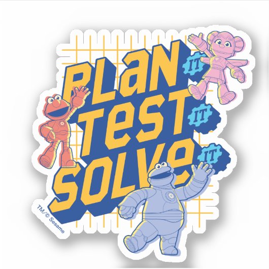 Sticker Rue Sésame | Méca Builders Plan Test Solve (Devant)