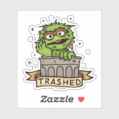 Sticker Rue Sésame | Oscar the Grouch Trashed (Feuille)