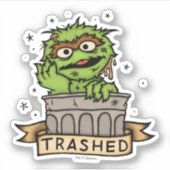 Sticker Rue Sésame | Oscar the Grouch Trashed (Devant)
