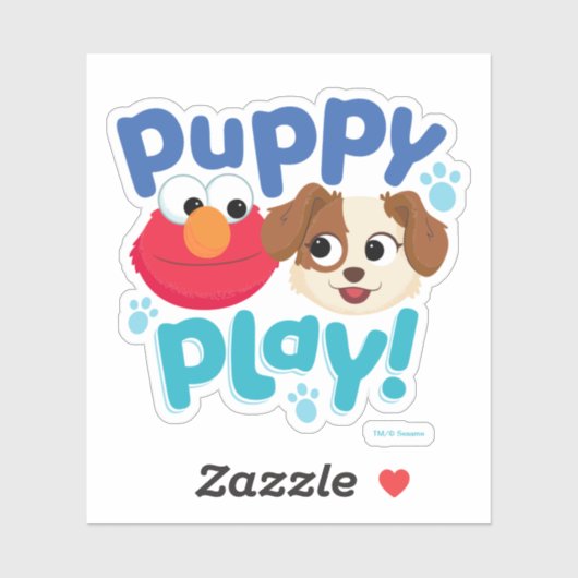 Sticker Rue Sésame | Puppy Play Elmo & Tango (Feuille)
