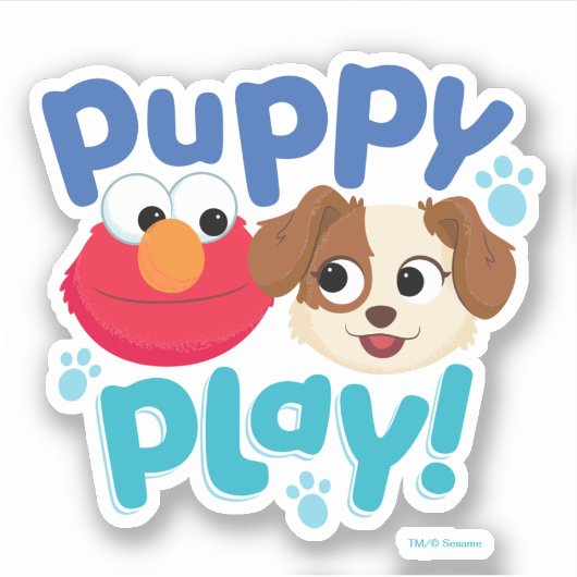 Sticker Rue Sésame | Puppy Play Elmo & Tango (Devant)