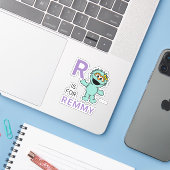 Sticker Rue Sésame | R est pour Rosita | Ajouter Votre Nom (Ordinateur portable avec iPhone)