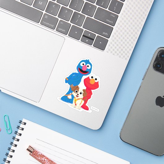 Sticker Rue Sésame | Tango Avec Grover & Elmo (Ordinateur portable avec iPhone)