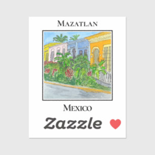 Sticker Rues charmantes de la vieille ville de Mazatlan