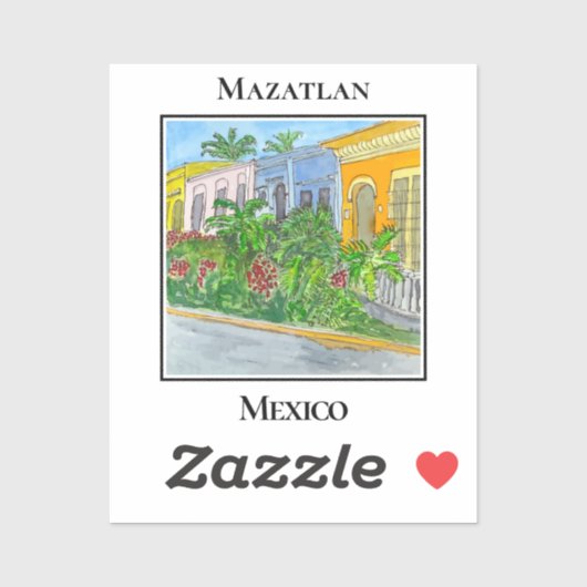 Sticker Rues charmantes de la vieille ville de Mazatlan (Feuille)