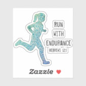 Sticker "Run With Endurance" Fille Runner Custom-Cut Vinyl (Feuille)