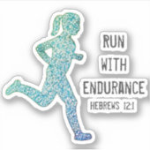 Sticker "Run With Endurance" Fille Runner Custom-Cut Vinyl (Devant)