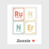 Sticker Runner Table Périodique Marathon Runners Science (Feuille)