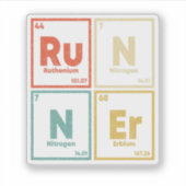 Sticker Runner Table Périodique Marathon Runners Science (Devant)