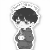 Sticker Running on 1 Percent Relatable Chibi Coffee Illust (Recto)