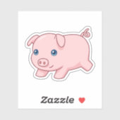 Sticker Running Pig, Adorable Piglet (Feuille)