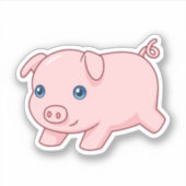 Sticker Running Pig, Adorable Piglet (Devant)
