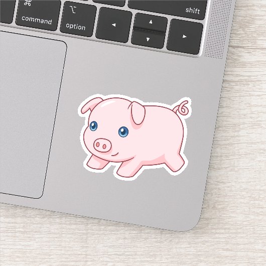 Sticker Running Pig, Adorable Piglet (Détail)