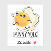 Sticker Runny Yolk Funny Food Egg Pun (Feuille)