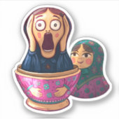 Sticker russe de poupée hurlant (Devant)