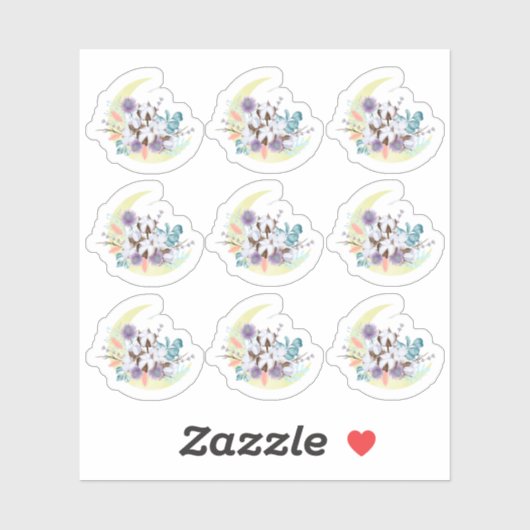 Sticker Russe Pays Sud Coton Floral Moon Planner (Feuille)