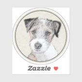 Sticker Russell Terrier Peinture rugueuse - Art Chien orig (Feuille)