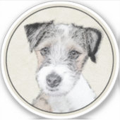 Sticker Russell Terrier Peinture rugueuse - Art Chien orig (Devant)
