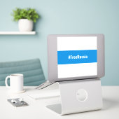 Sticker Russie Anglais démocratique - Blanc Bleu Blanc dra (Ordinateur portable sur le bureau)