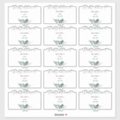 Sticker Rustic Blue Gum Eucalyptus Adresse d'invité (Feuille)