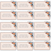 Sticker Rustic Burnt Orange & Blue Mariage Adresse d'hôte (Devant)