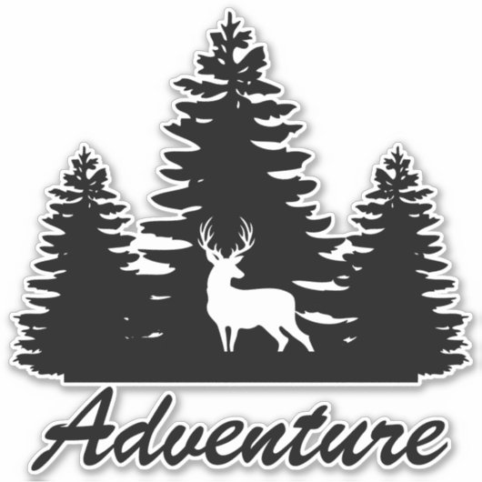 Sticker Rustic Deer Forest Adventure (Devant)
