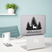 Sticker Rustic Deer Forest Adventure (Ordinateur portable sur le bureau)