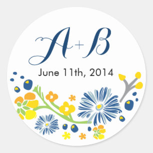 Sticker Rustic Floral Mariage