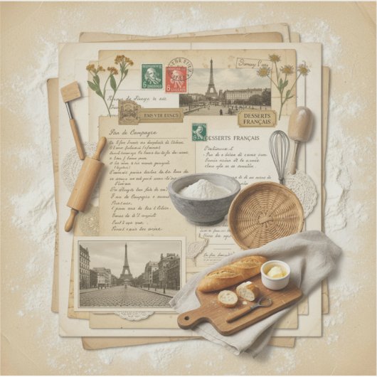 Sticker Rustic French Baking Essentials (Devant)