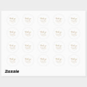 Sticker Rustic Gold Script Merci de mariage Favor (Feuille)