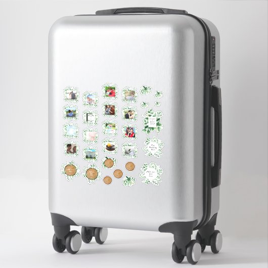 Sticker Rustic Greenery Photo Journal Wedding planner Text (Sur valise)