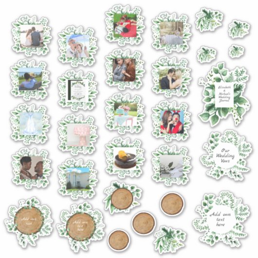 Sticker Rustic Greenery Photo Journal Wedding planner Text (Devant)