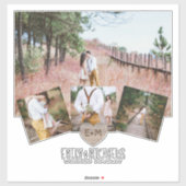 Sticker Rustic Heart Mariage Voyage Voyage Lune de miel (Feuille)