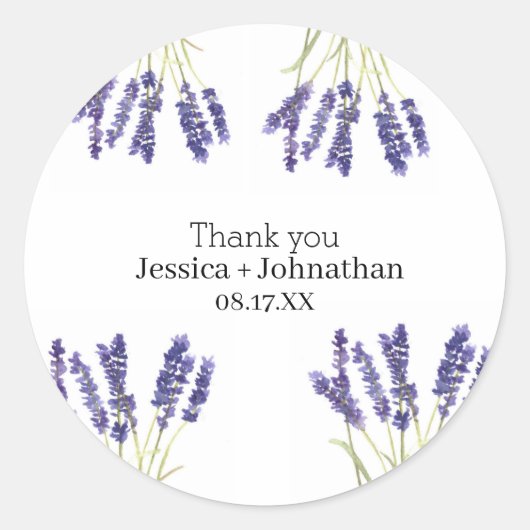 Sticker Rustic Lavender Merci Favoriser (Devant)