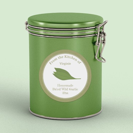 Sticker Rustic Wild Garlic Étiquette Kraft