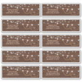 Sticker Rustic Wood Hearts Nom et adresse Mariage Étiquett (Devant)