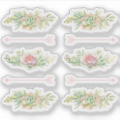 Sticker Rustique Aquarelle Succulente Flèches Boho Scrapbo (Devant)