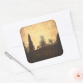 Sticker rustique cerf dans les arbres Woodland Cou (Enveloppe)