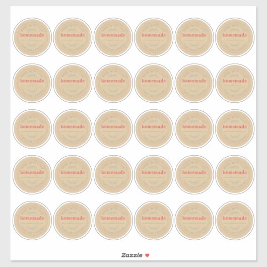 Sticker Rustique confiture maison Can Kraft papier 2 pouce (Feuille)