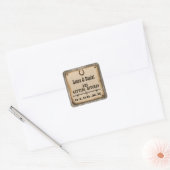 Sticker Rustique en bois occidental style mariage  (Enveloppe)