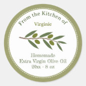 Sticker Rustique Étiquette d'huile d'olive Kraft (Devant)