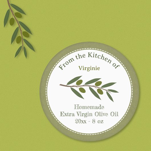 Sticker Rustique Étiquette d'huile d'olive Kraft