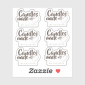 Sticker Rustique Fabriqué avec Love Heart Candles Naturel (Feuille)