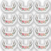 Sticker Rustique Floral Antlers Shabby Chic Rose Planner (Devant)
